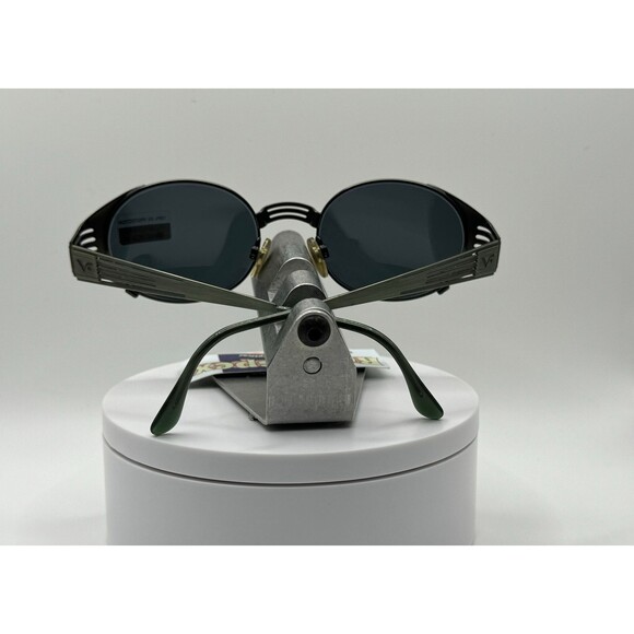 Vintage Sunglasses NOS Y2K Round Style Gray Lens Vogue Green Frame 2000s Retro main image 5